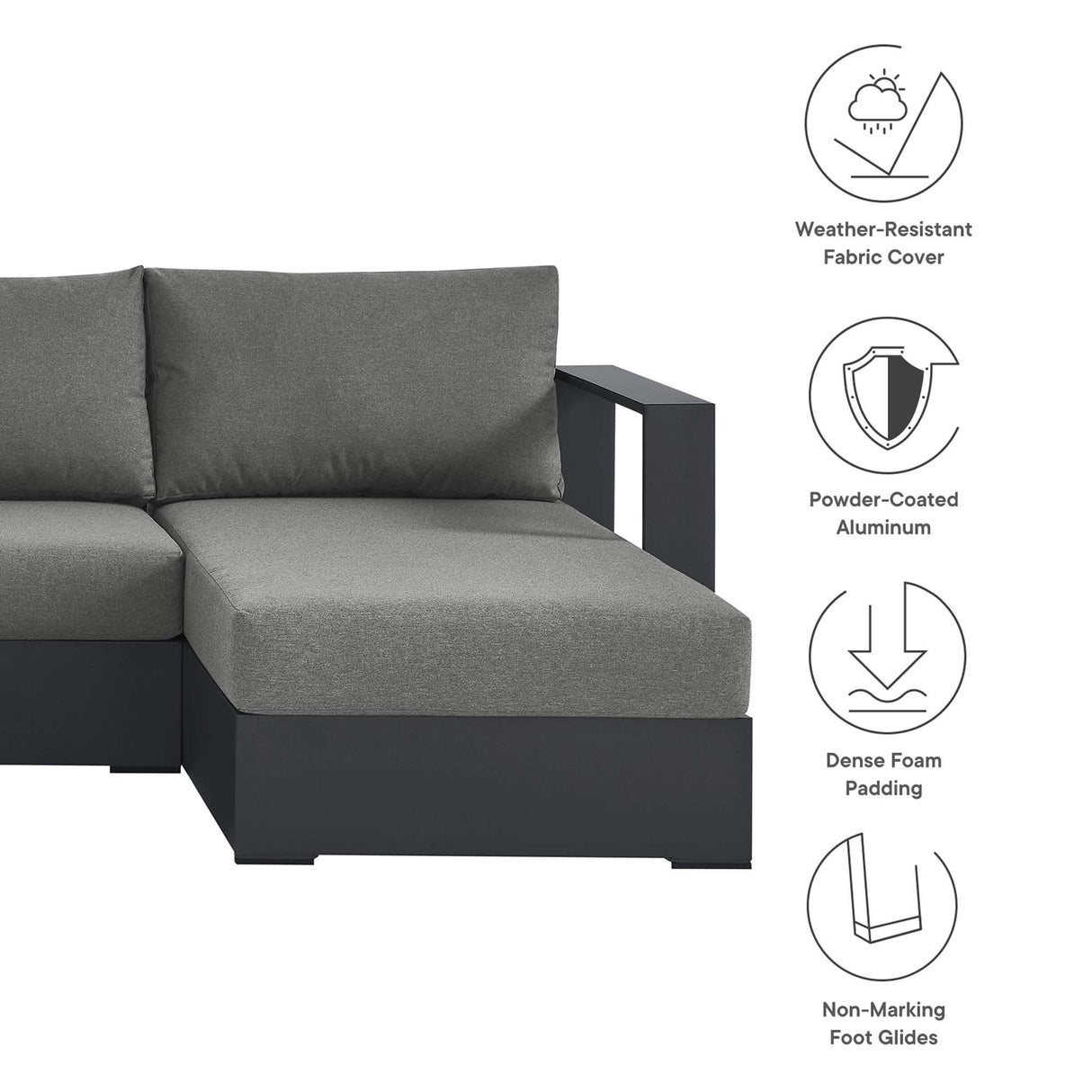 Tahoe 4-Piece Outdoor Patio Sectional Sofa Set by Modway