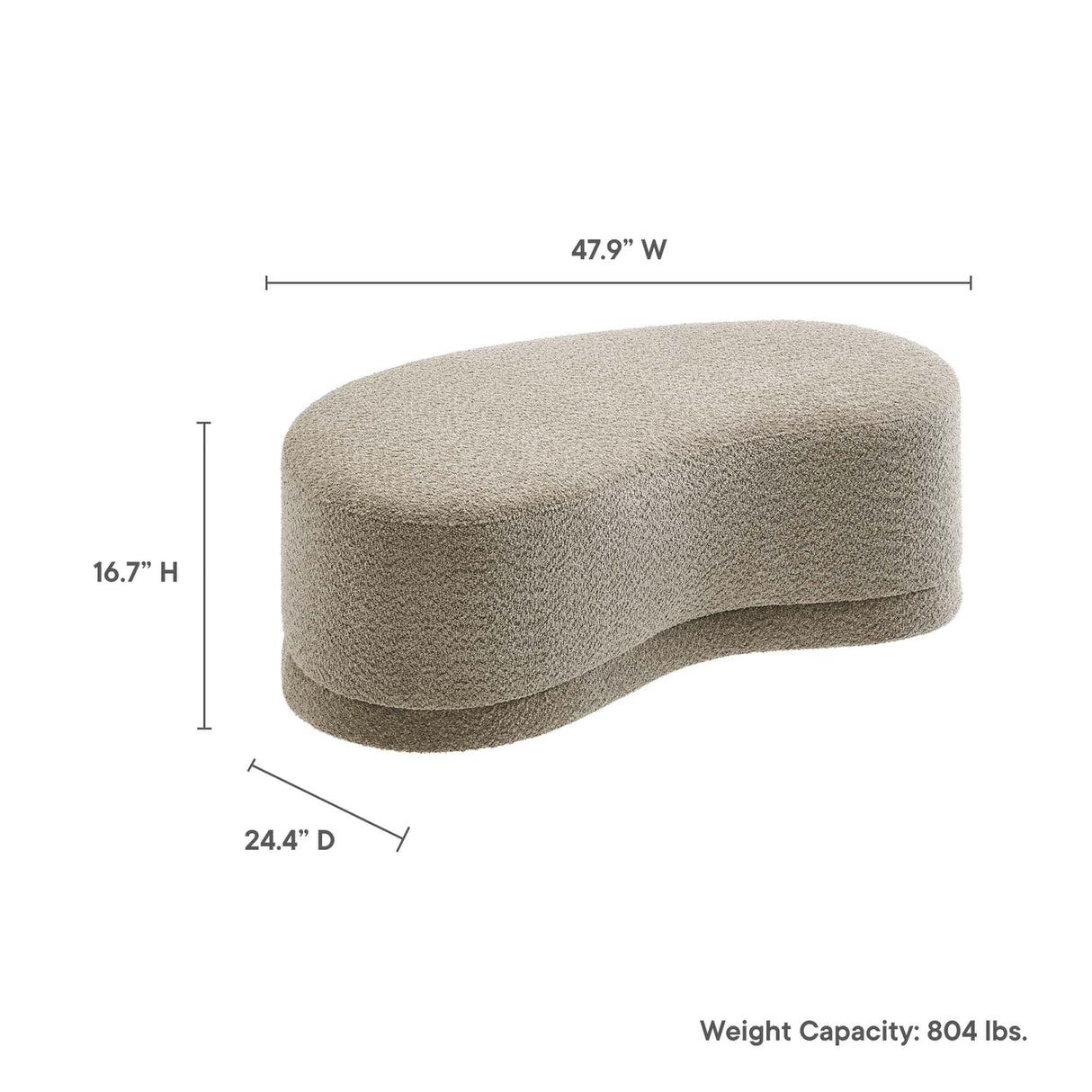 Nimbus 48" Upholstered Ottoman Bench by Modway