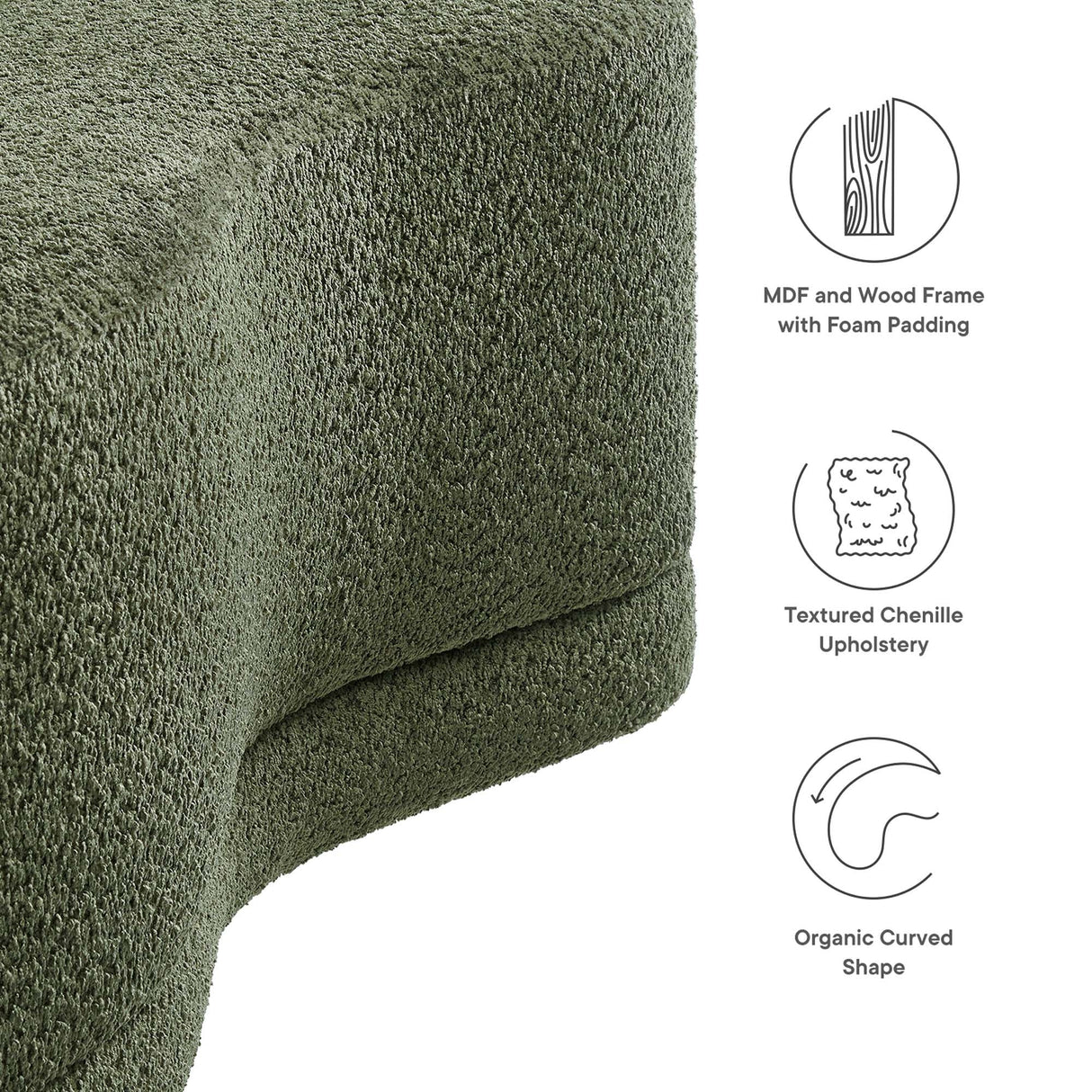 Nimbus 48" Upholstered Ottoman Bench by Modway