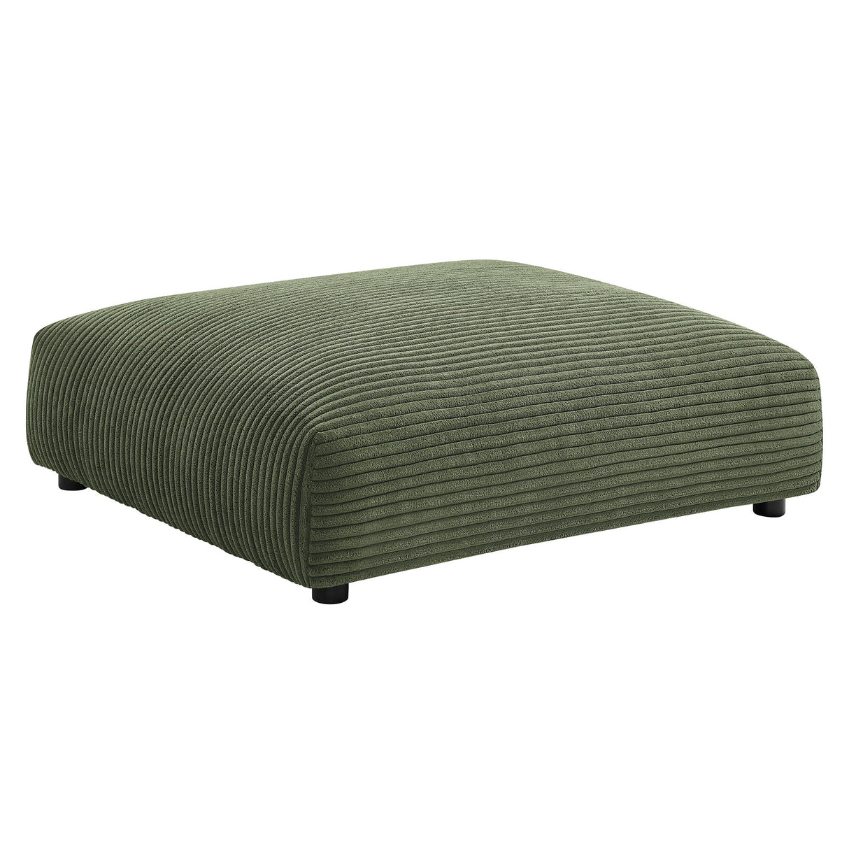 Solace Modular Corduroy Upholstered Armless Loveseat and Ottoman Set