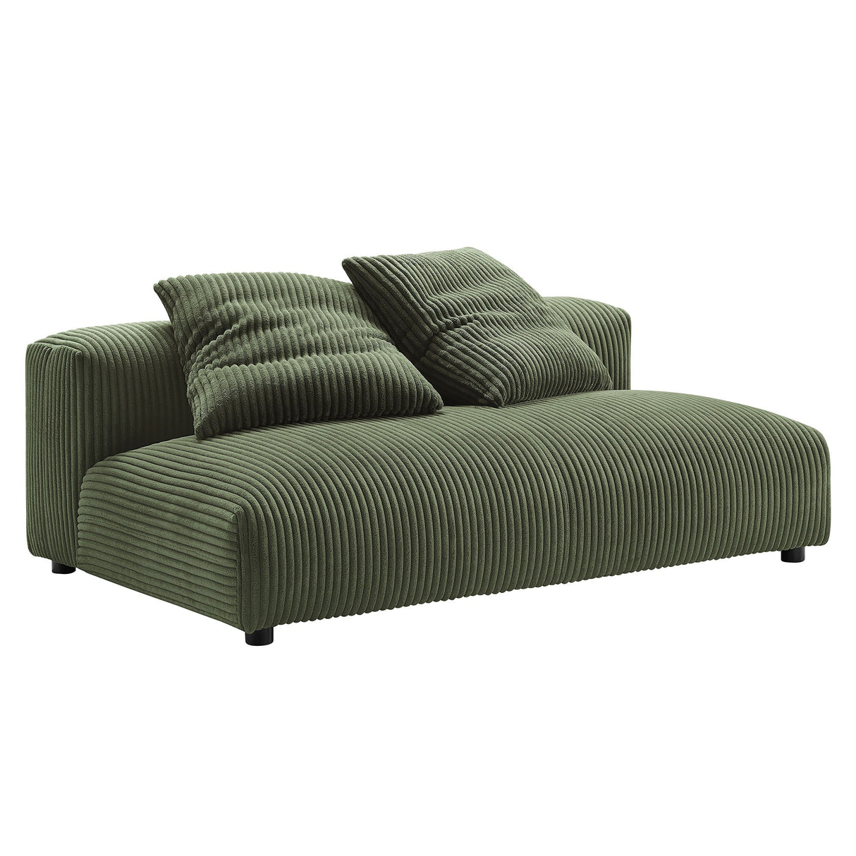 Solace 2-Piece Modular Corduroy Upholstered Sectional Sofa with Chaise