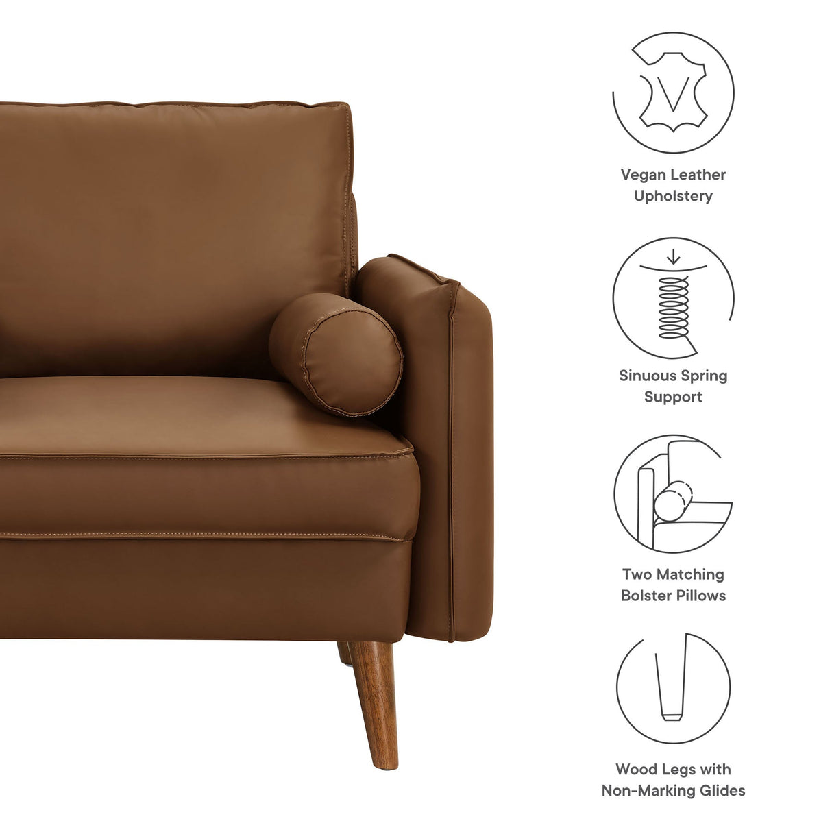 Revive Upholstered Vegan Leather Accent Armchair by Modway