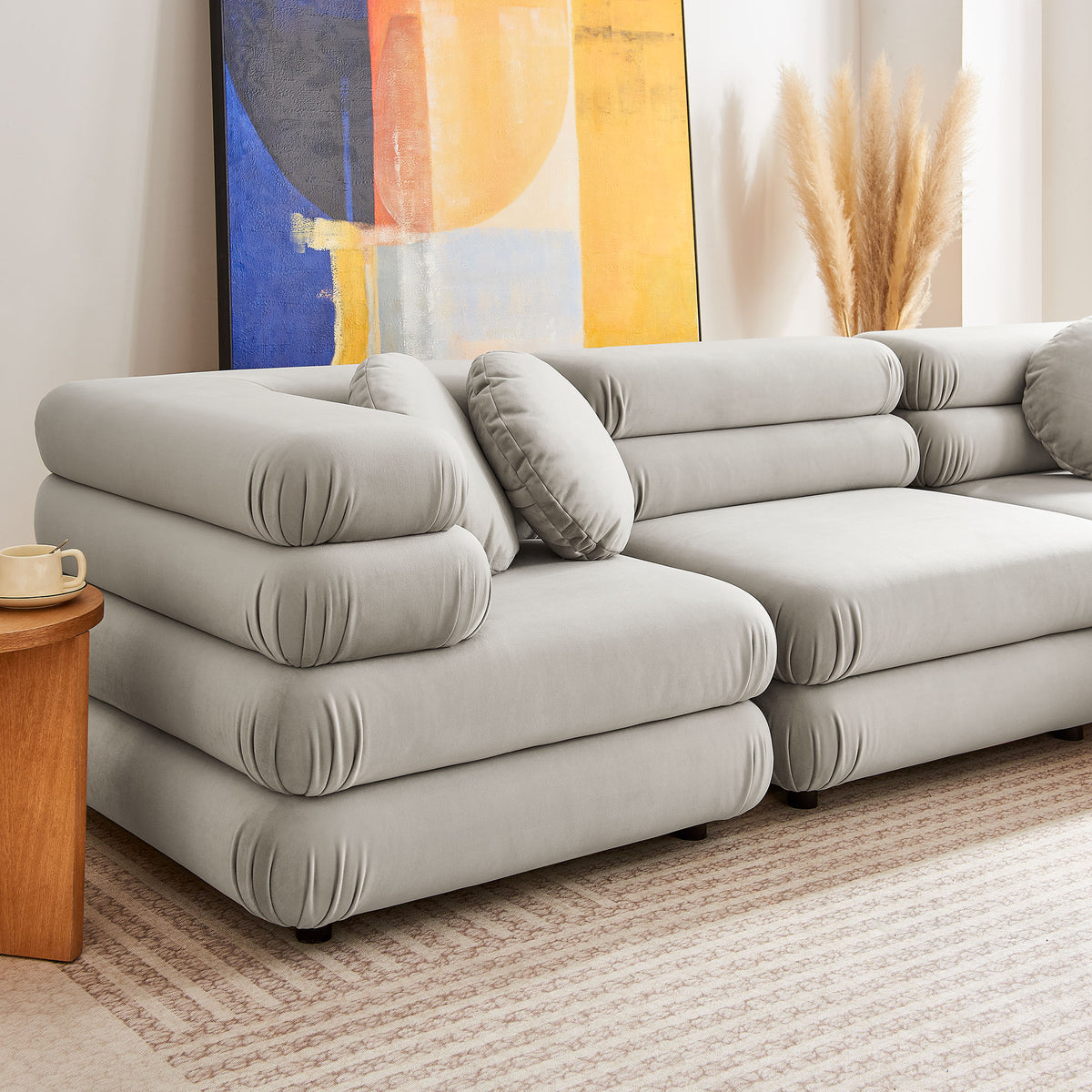Jubilee 5-Piece Modular Performance Velvet Sectional Sofa by Modway