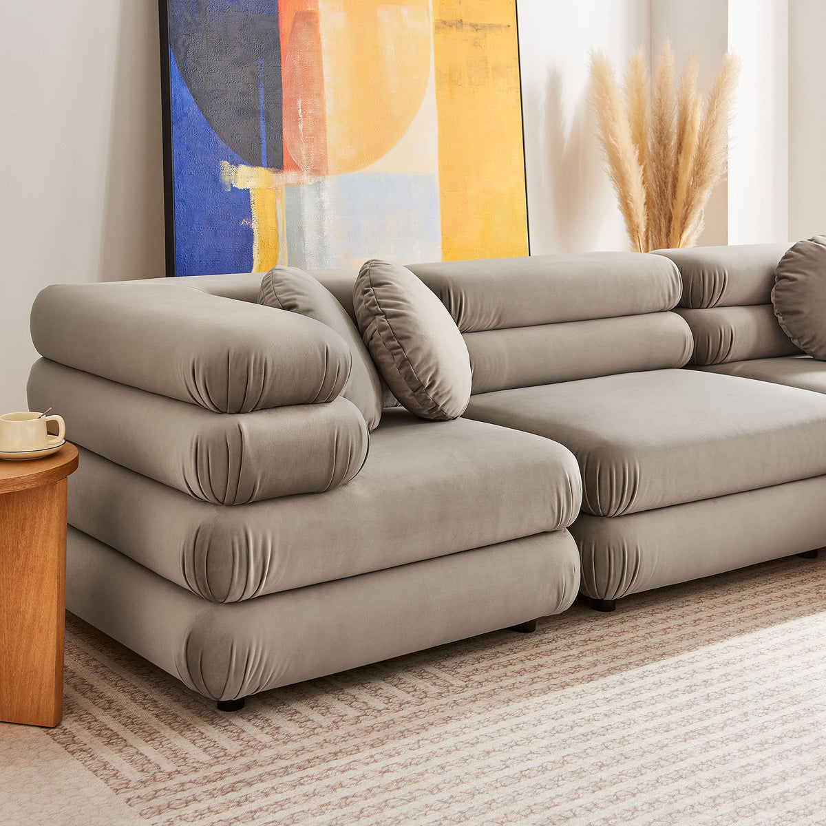 Jubilee 5-Piece Modular Performance Velvet Sectional Sofa by Modway
