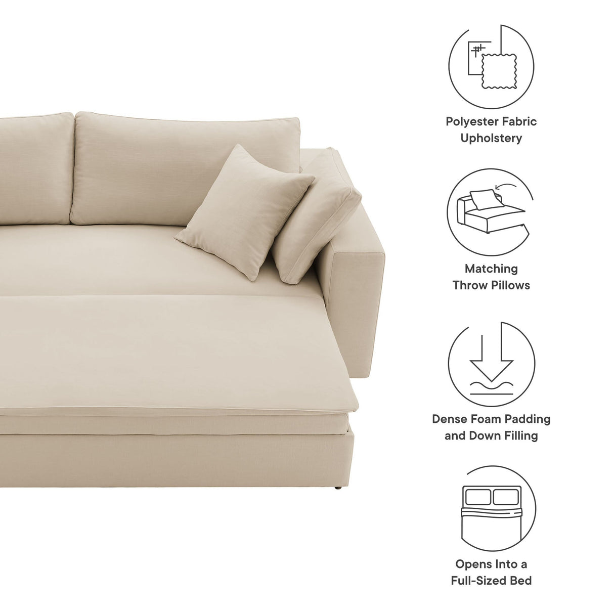 Commix Down Filled Overstuffed Sleeper Sofa by Modway