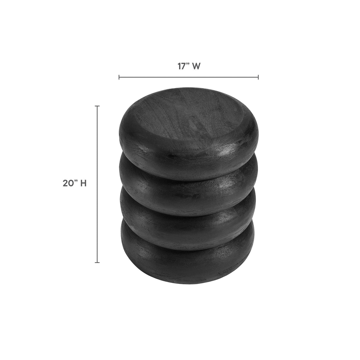 Ellery Round Stacked Wood Side Table by Modway