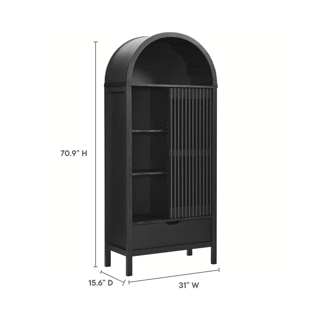 Vaughn 71" Arched Storage Display Cabinet by Modway