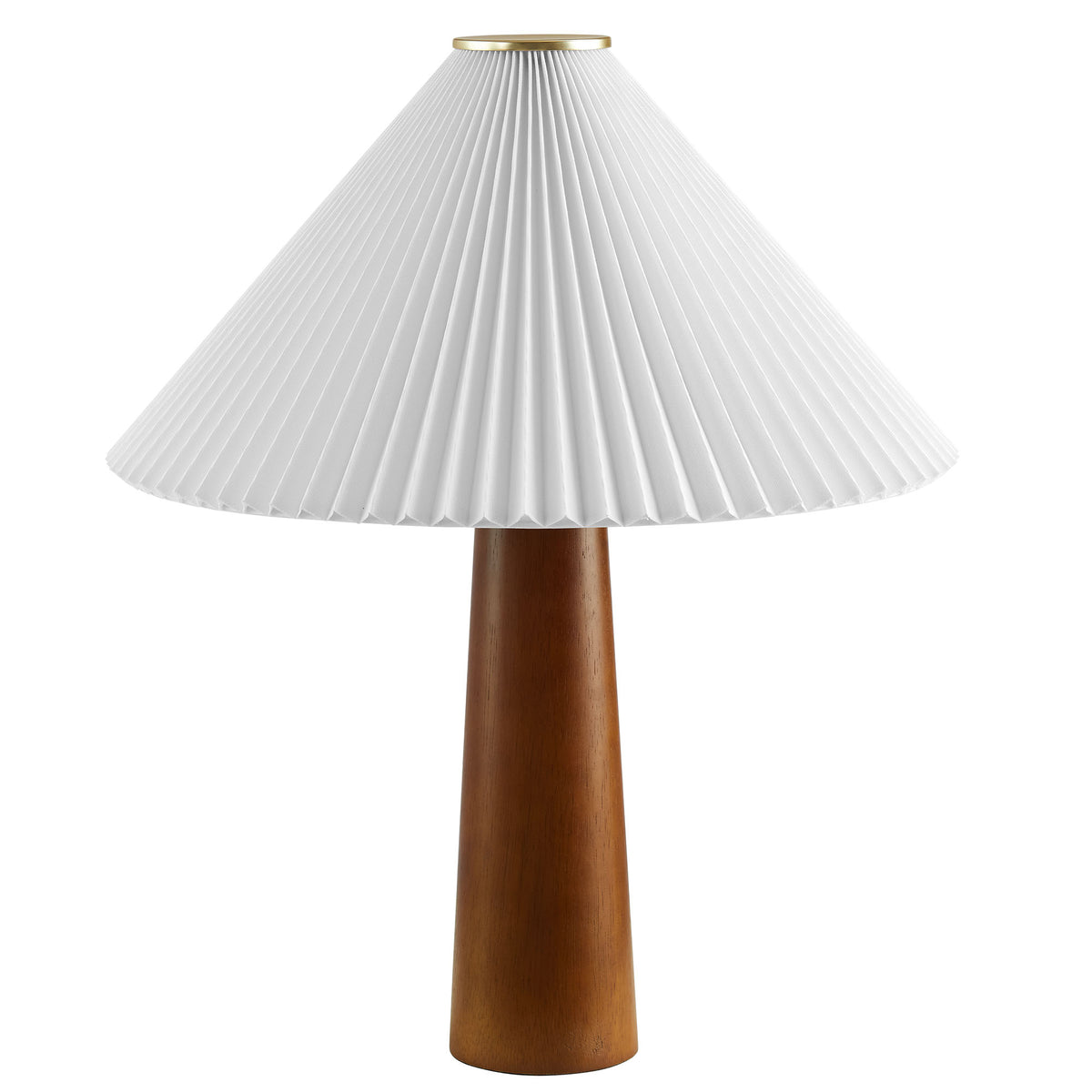 Jessica Wooden Base Table Lamp With Pleated Fabric Shade by Modway