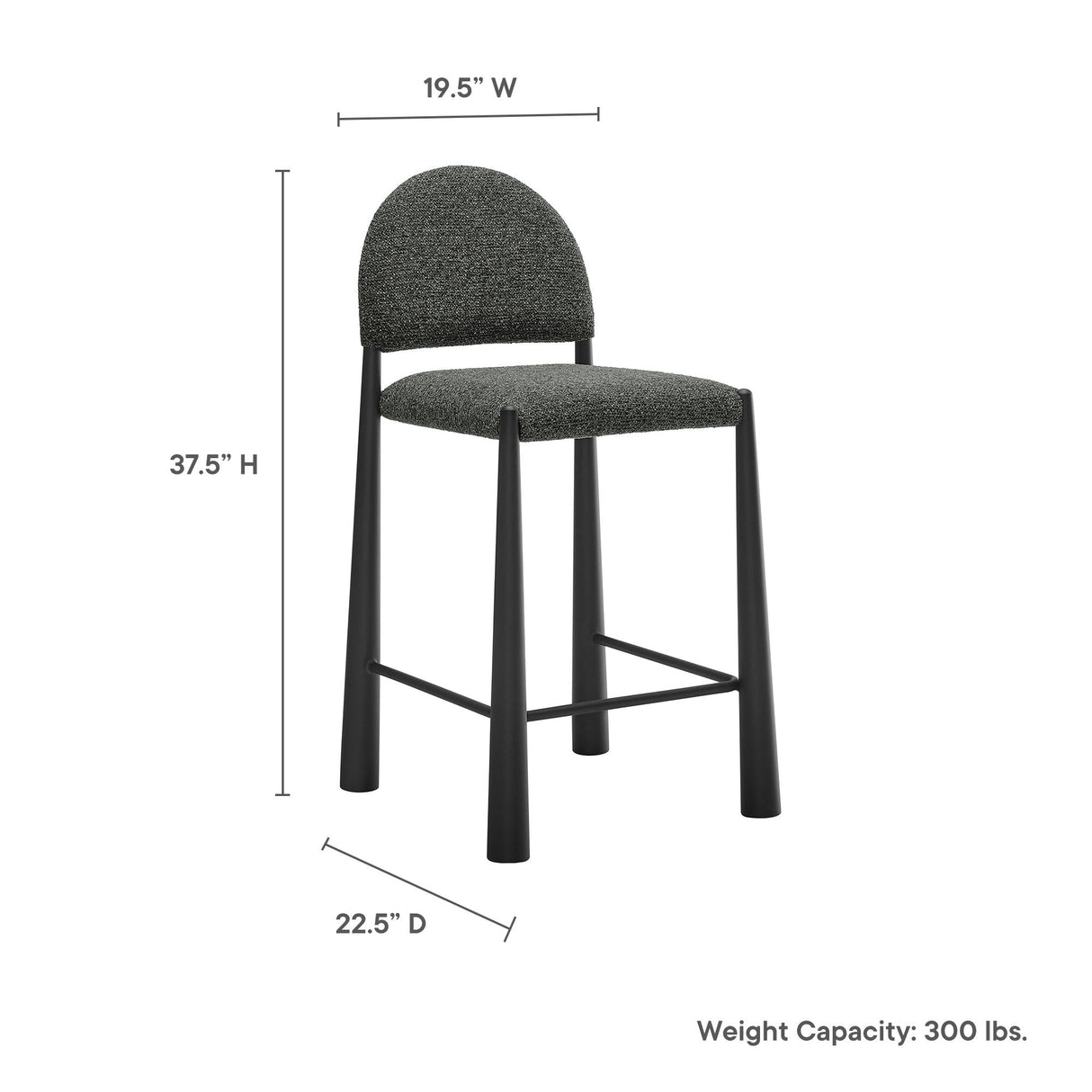 Hayley Upholstered Fabric Counter Stool by Modway