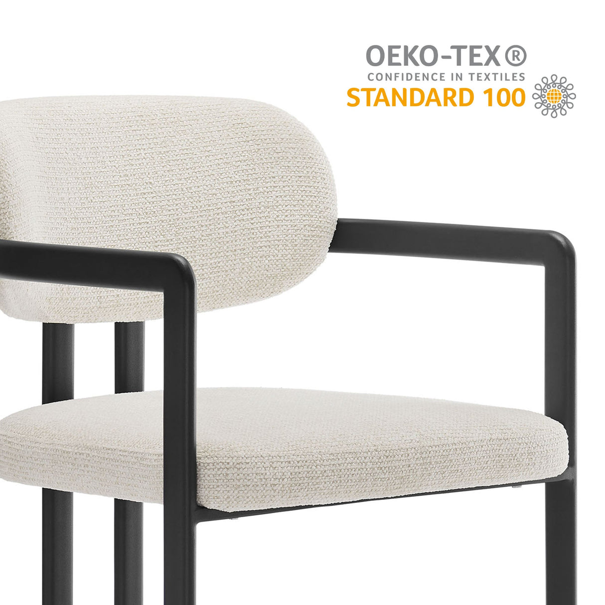 Elio Barrel Fabric and Metal Dining Chair by Modway