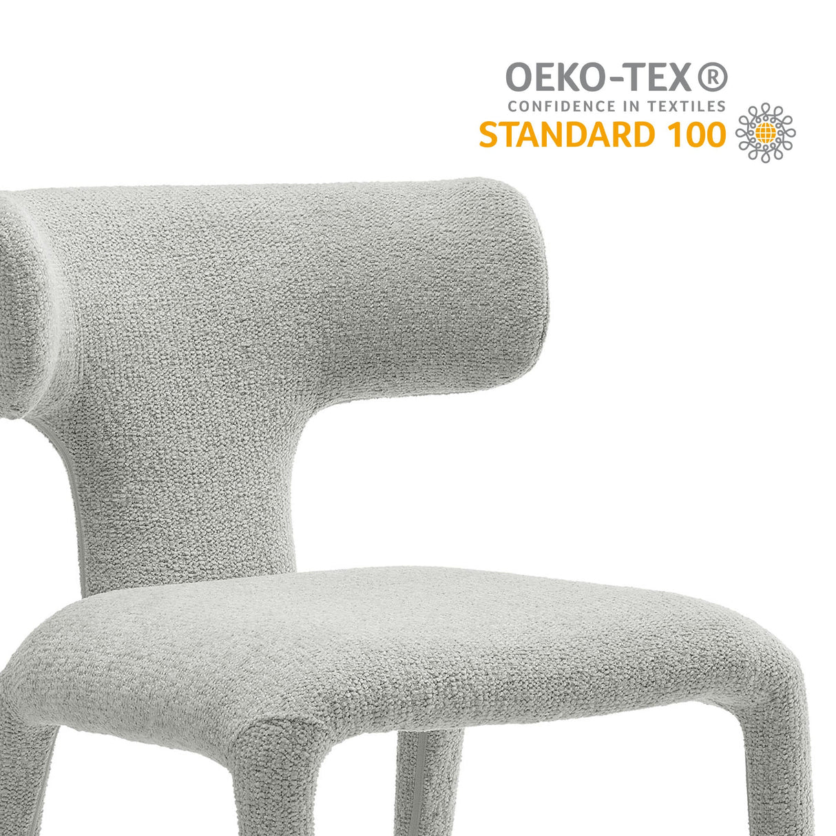 Stellan Curved Back Boucle Upholstered Dining Chair Set of 2