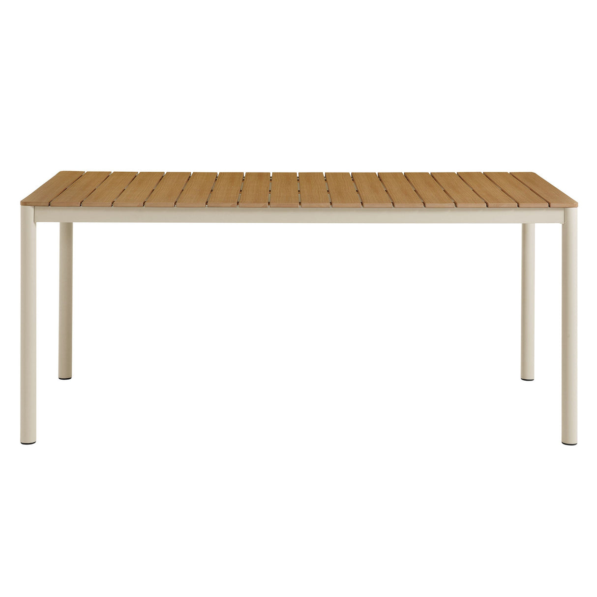 Finn 71" Outdoor Patio Aluminum Dining Table with Faux Wood Top