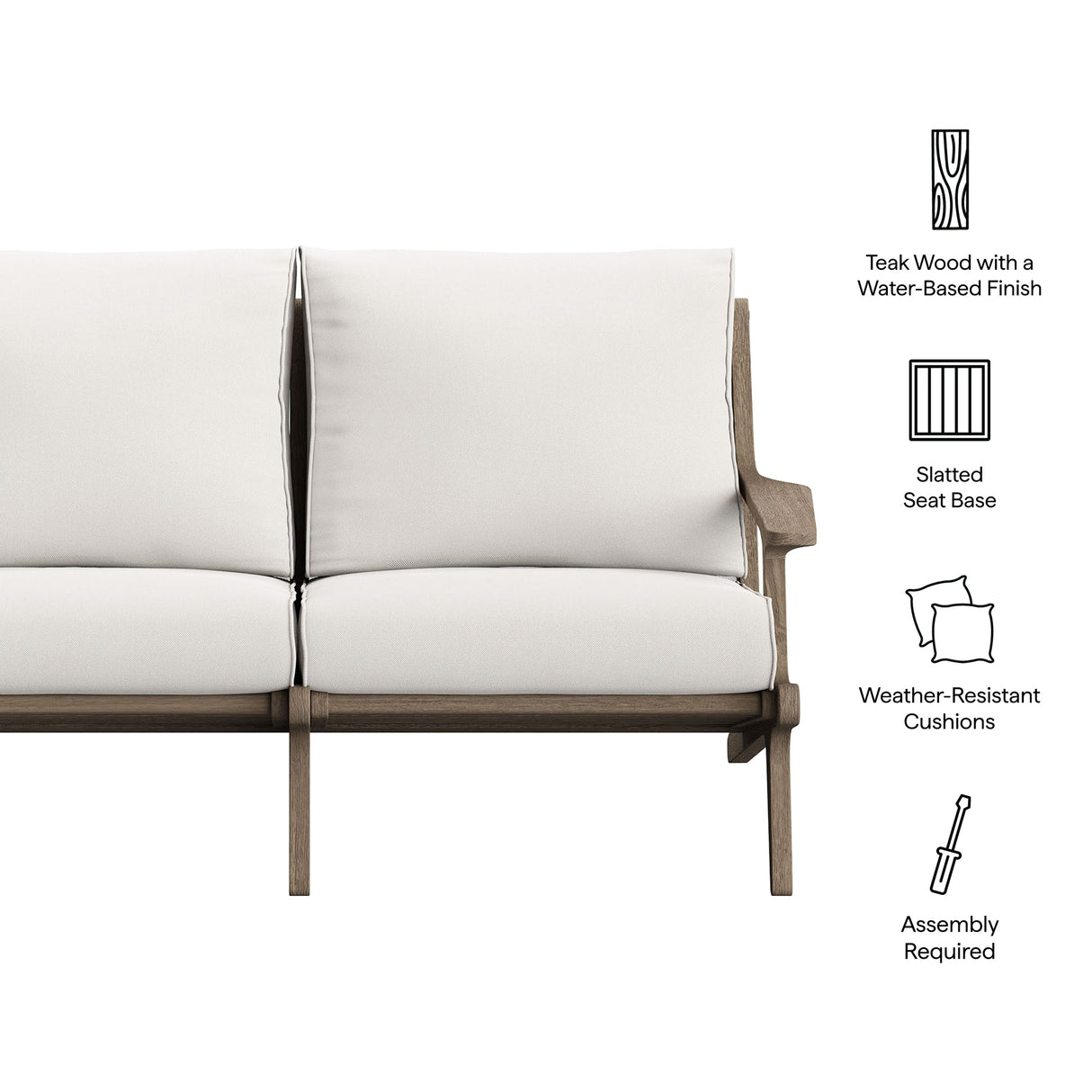 Saratoga Outdoor Patio Teak Wood Loveseat by Modway