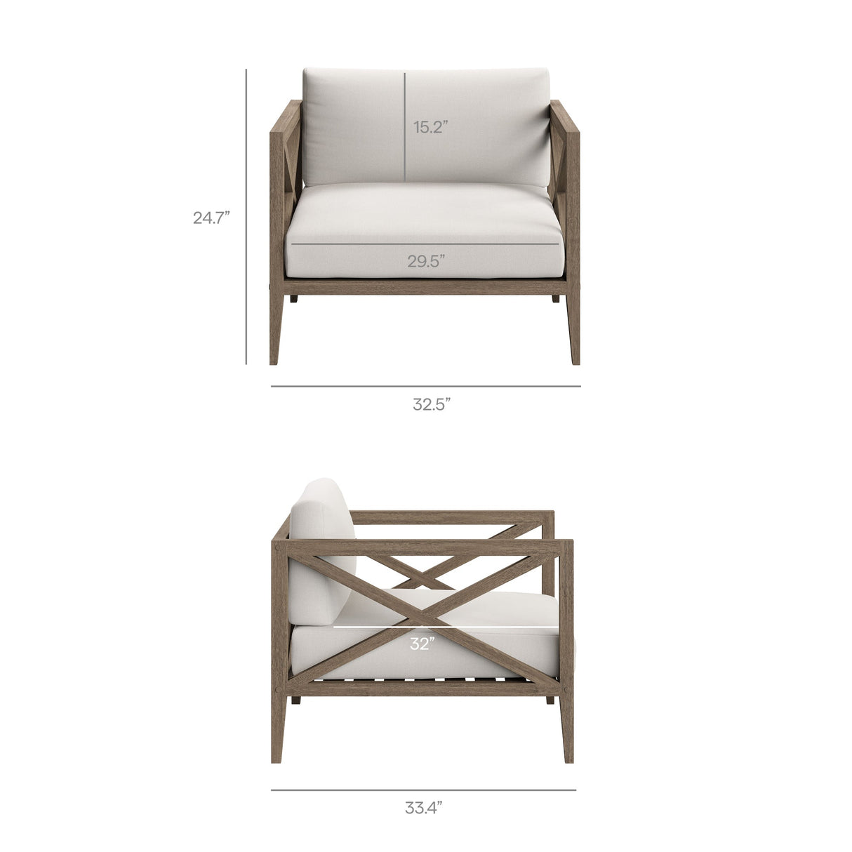 Northlake Outdoor Patio Teak Armchair by Modway