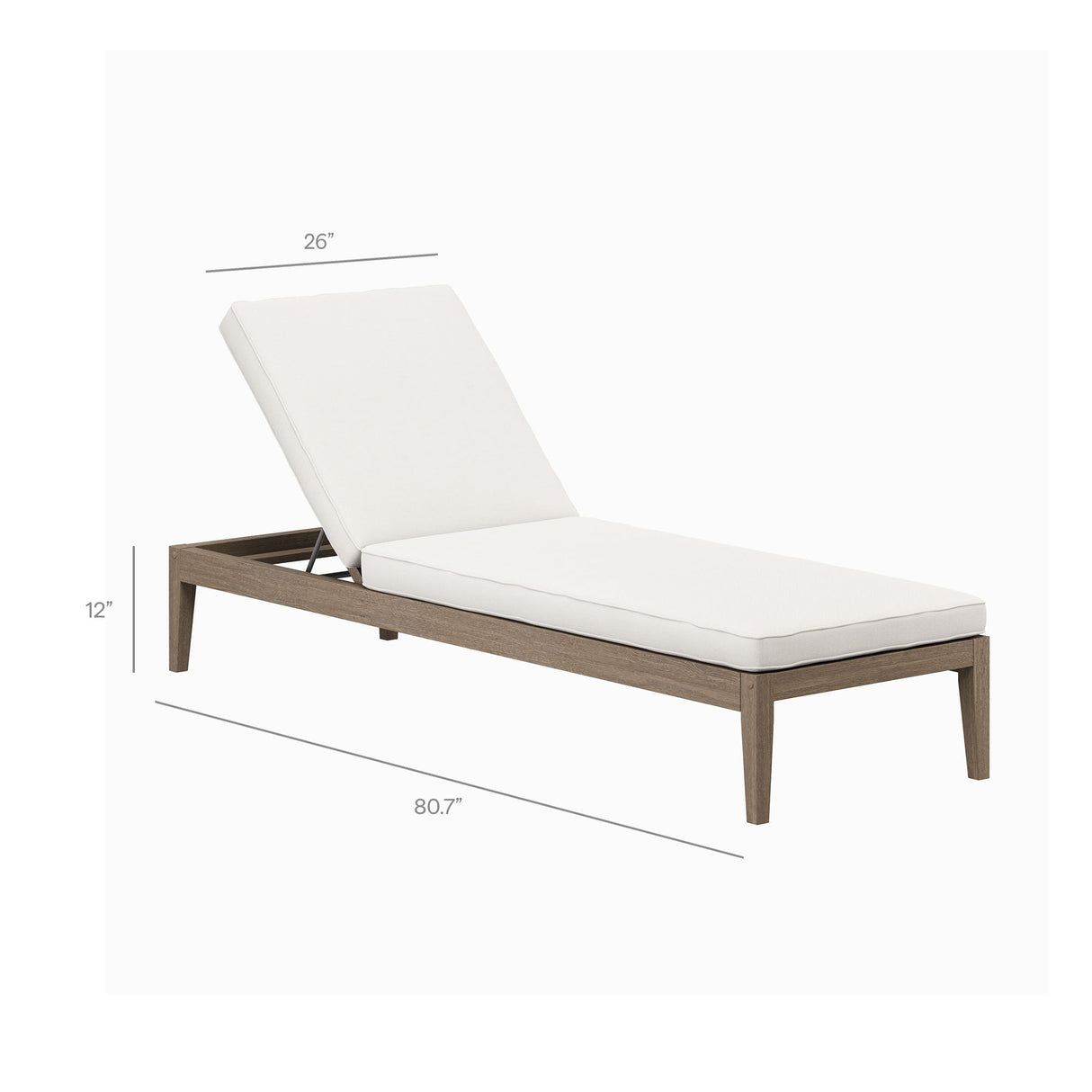 Northlake Outdoor Patio Teak Chaise Lounge by Modway