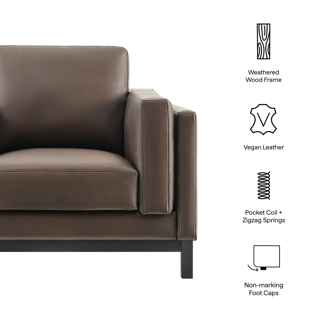 Roscoe Vegan Leather Armchair by Modway