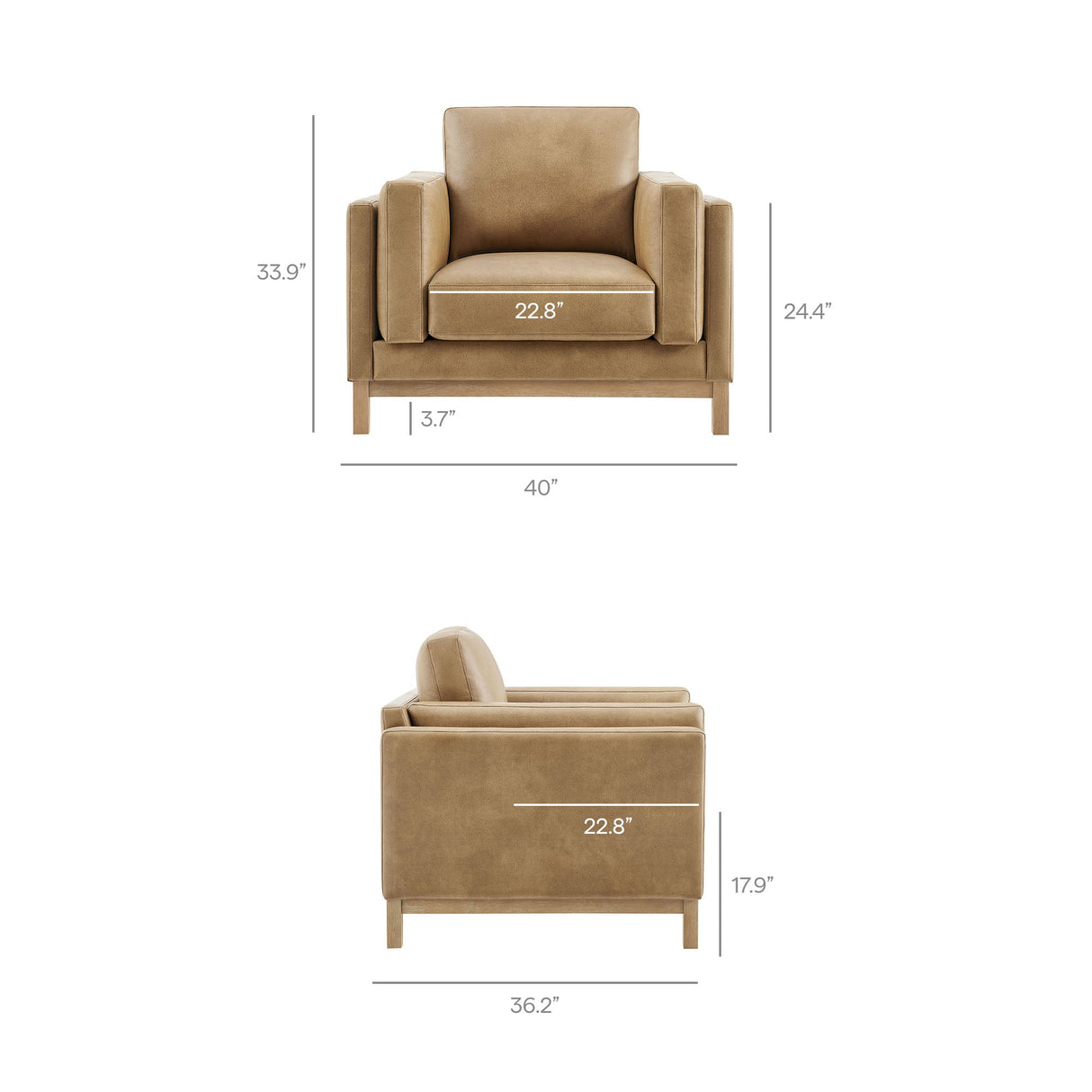 Roscoe Vegan Leather Armchair by Modway