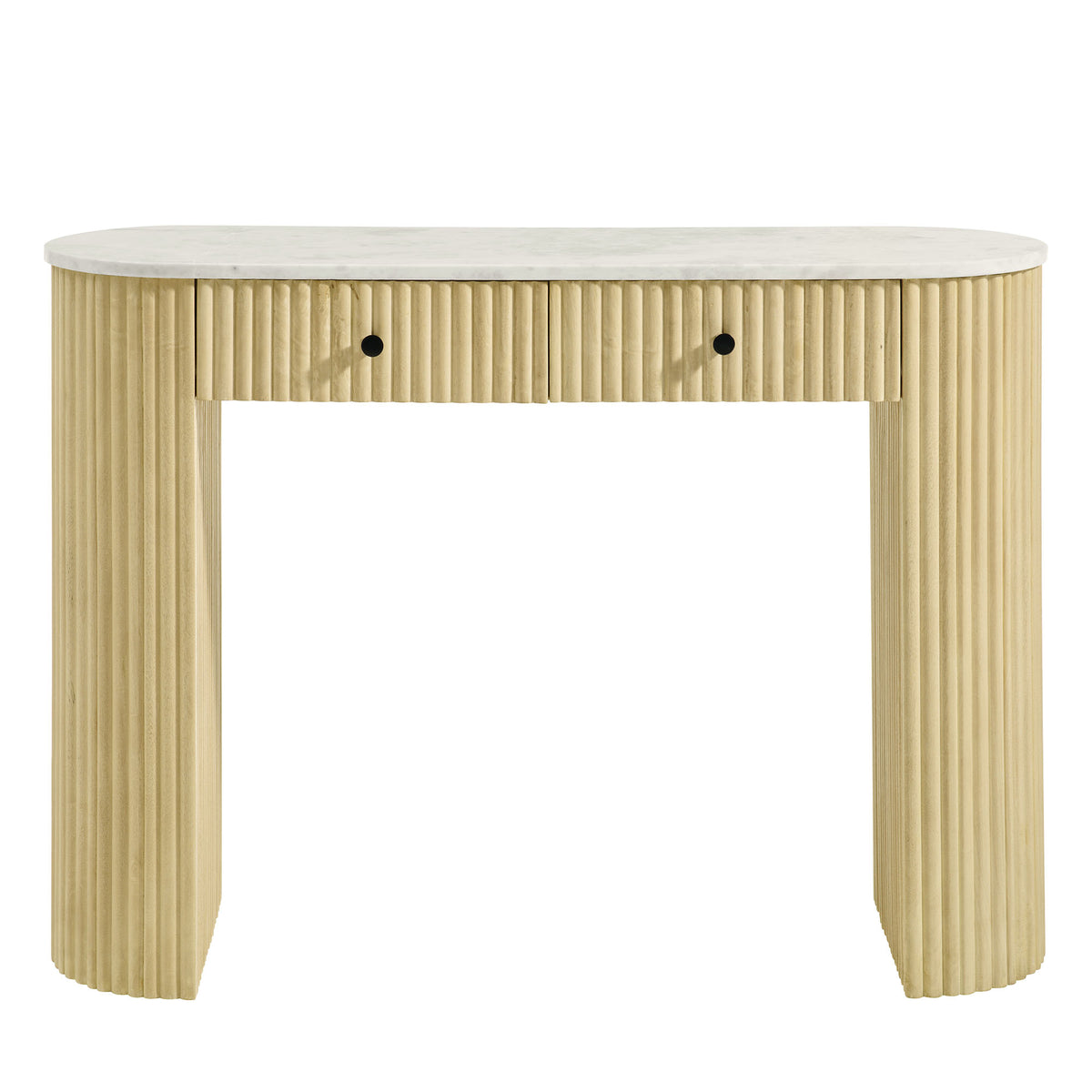 Caldera 42" Curved Solid Wood and Marble Console Table by Modway