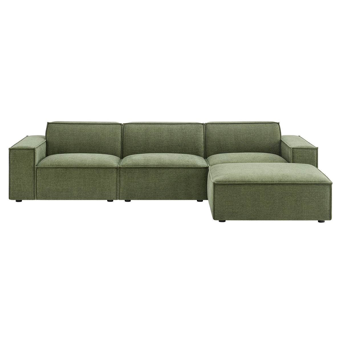 Restore 4-Piece Performance Fabric Upholstered Modular Sofa Set with Ottoman by Modway