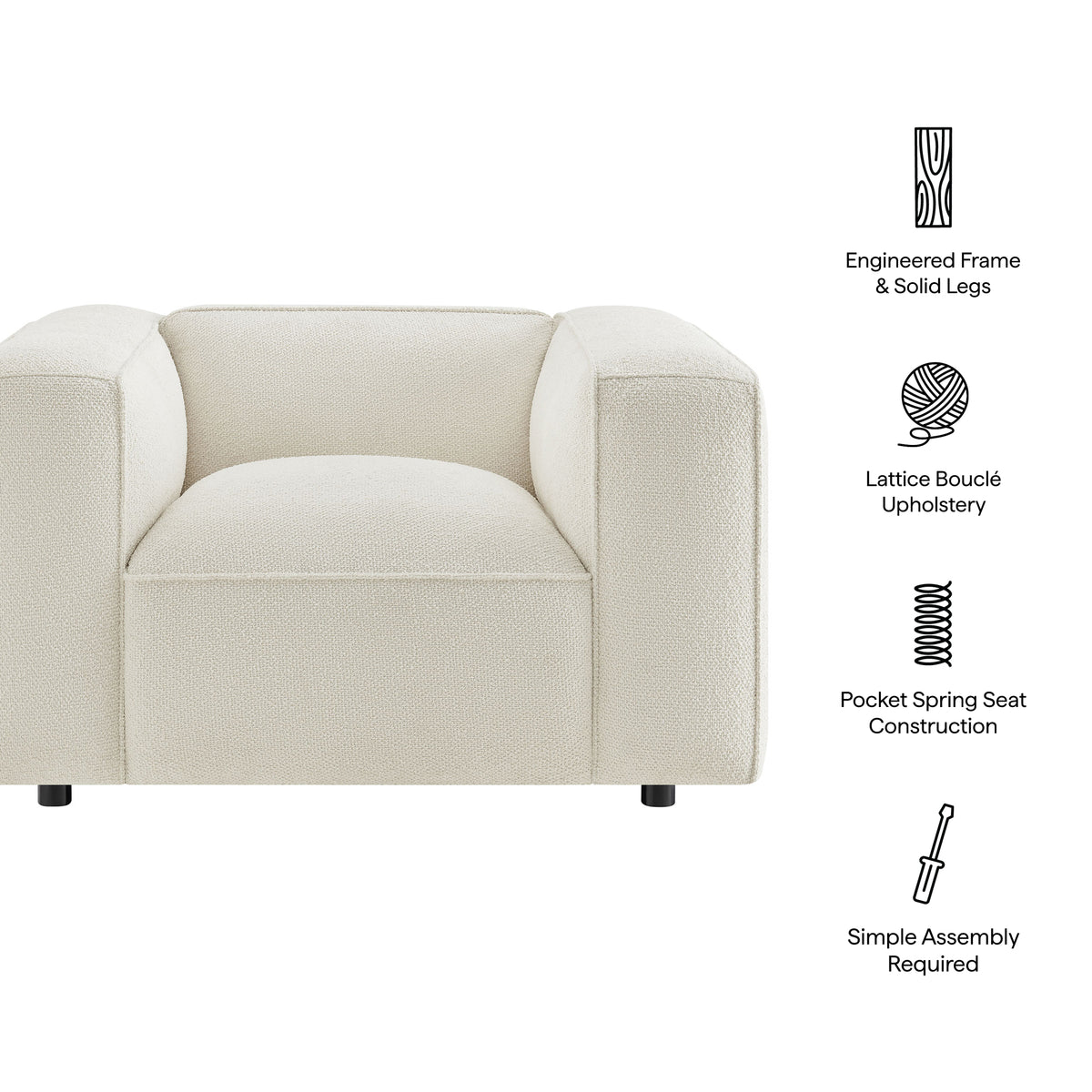 Auren Lattice Bouclé Upholstered Accent Chair by Modway