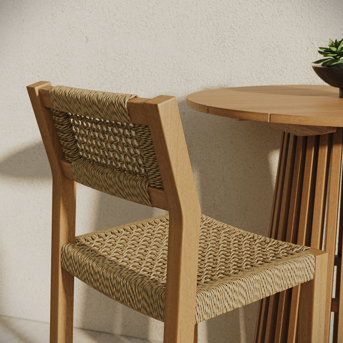 Reed 3-Piece Outdoor Patio Teak Wood Bar Set by Modway