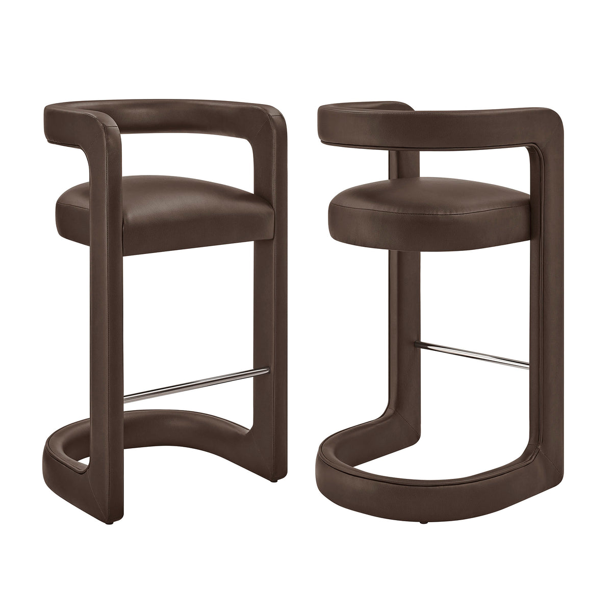 Winslow Premium Vegan Leather Bar Stool Set of 2 by Modway