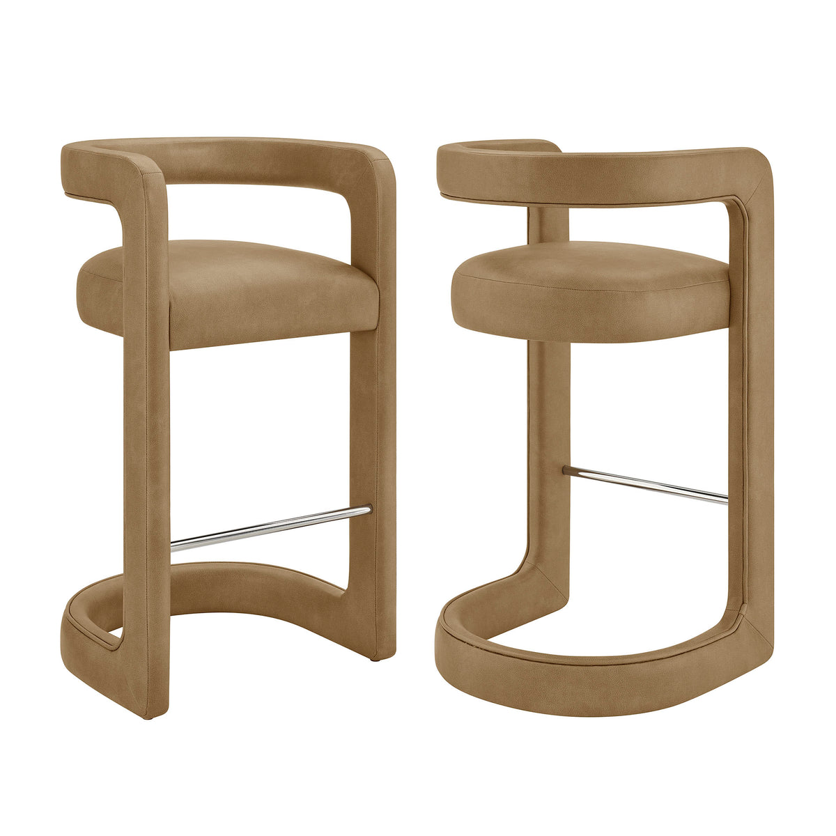 Winslow Premium Vegan Leather Bar Stool Set of 2 by Modway