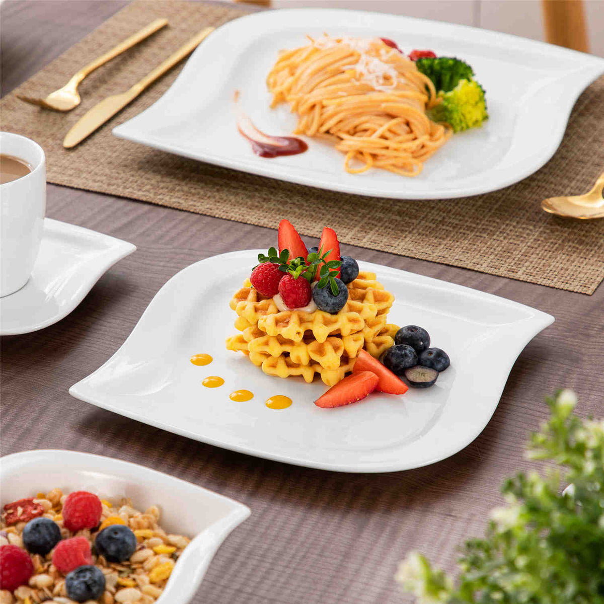 Elvira Marble Grey 36 Piece Dinnerware Set