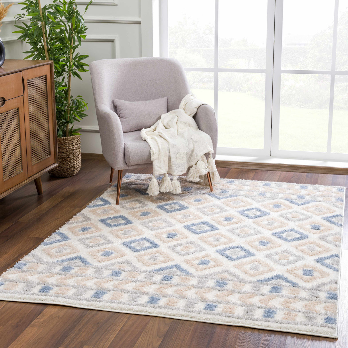 Eivin Pink & Blue Area Rug - Clearance