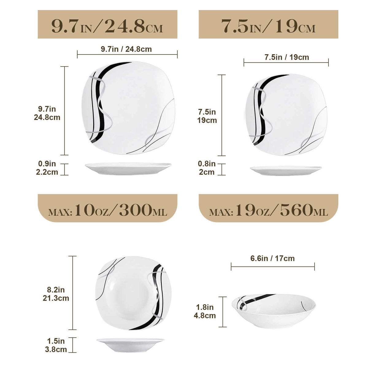 Fiona 24 Piece Dinnerware Set