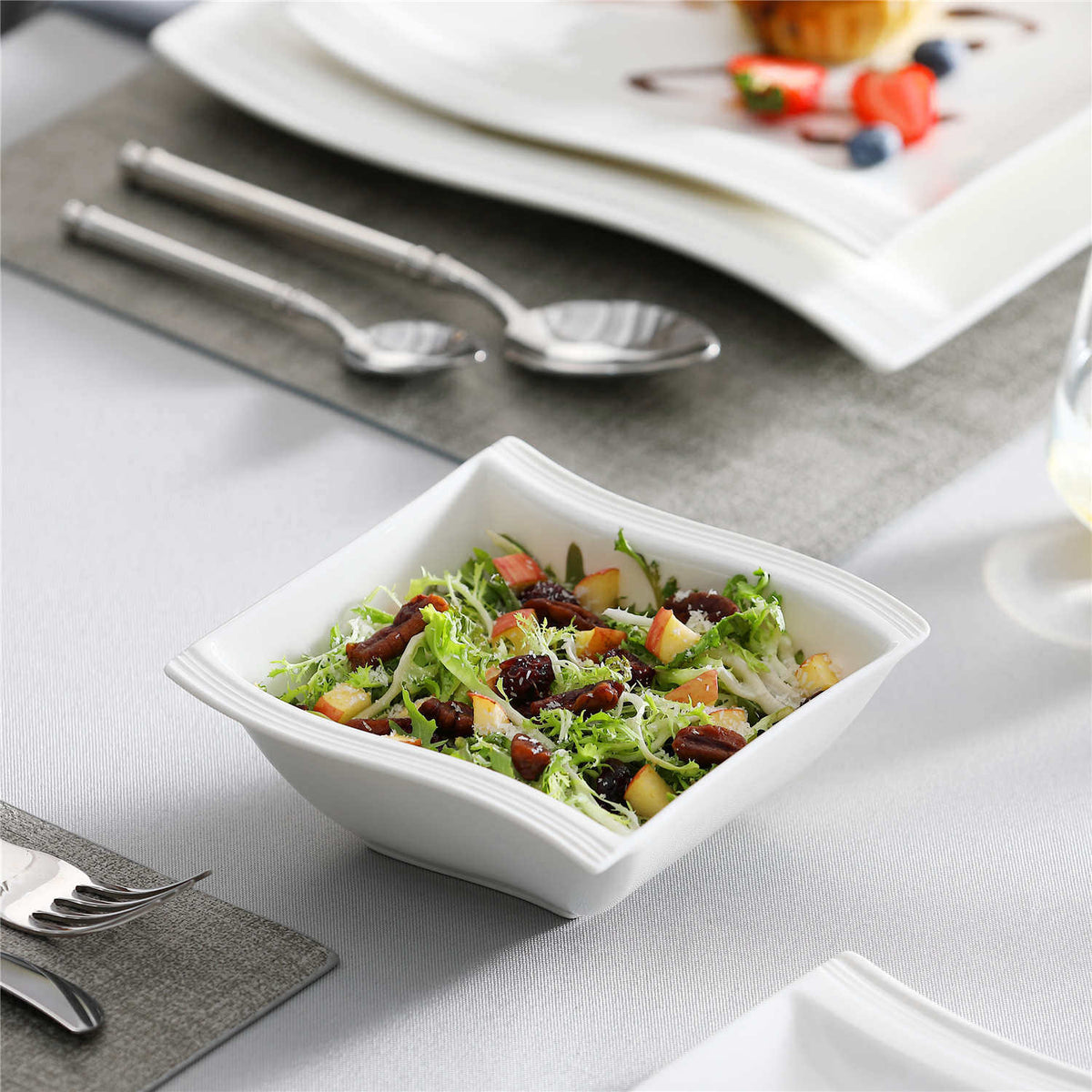 Flora Marble Grey 26 Piece Dinnerware Set