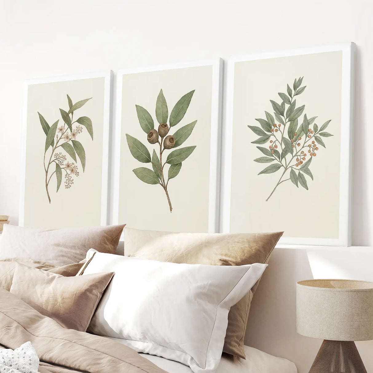 Vintage Neutral Botanical Gallery Wall Print Set
