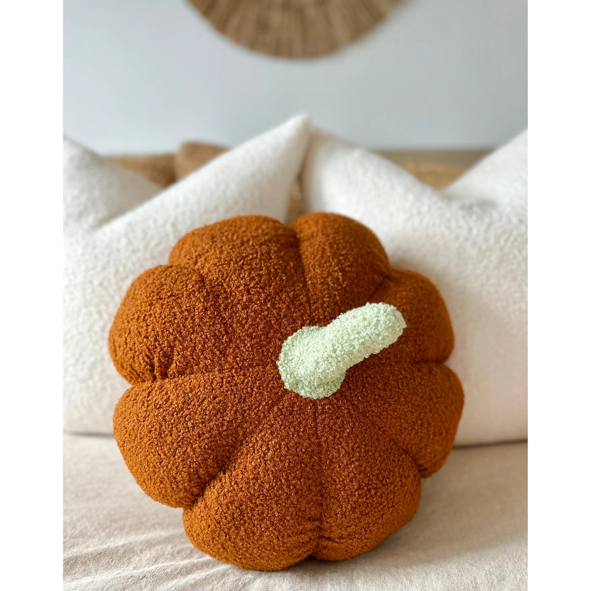 Busa Designs 11” Jumbo Sherpa Orange Pumpkin Pillow - view 5