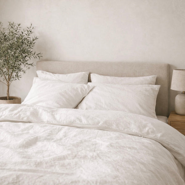 The Messina Washed Cotton 3-Piece Duvet Cover Set