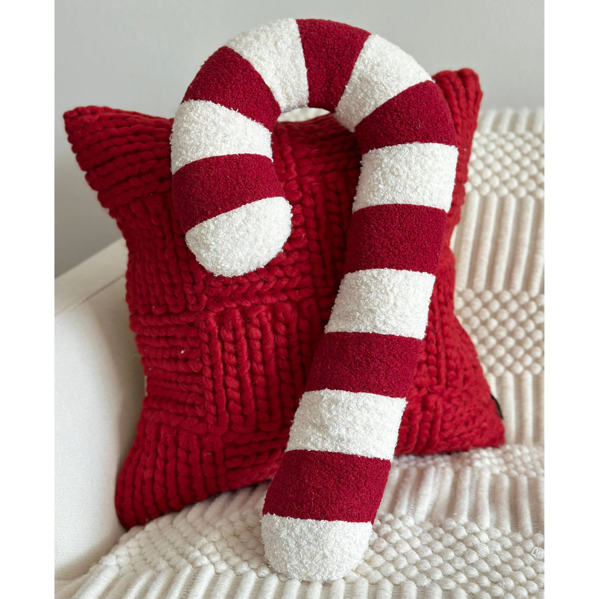 Candy Cane Shaped Pillow