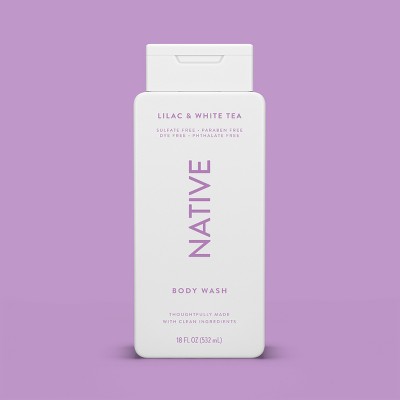 Native Body Wash for Women & Men Lilac & White Tea Sulfate Free 18 fl oz - New