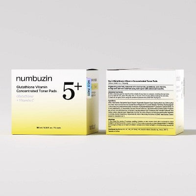 Numbuzin No.5+ Glutathione Vitamin Concentrated Toner Pads 70ct