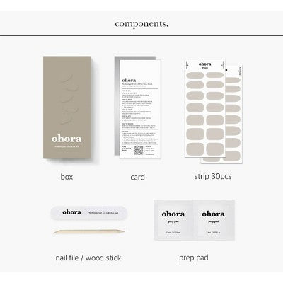 Ohora Gel Nail Basic Line Cream Paper 30ct - New