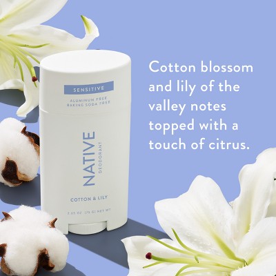 Native Sensitive Solid Deodorant Cotton & Lily 2.65oz - New