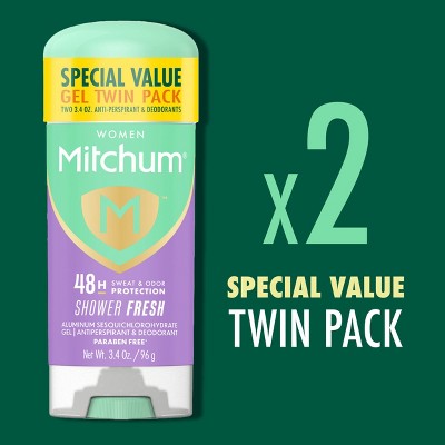 Mitchum Triple Odor Defense Gel Deodorant Shower Fresh 3.4oz/2pk - New