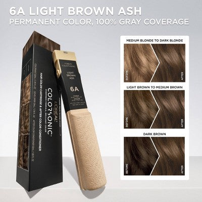 L'Oreal Paris Colorsonic Hair Color Cartridge Light Brown Ash 6A - Imperfect Box