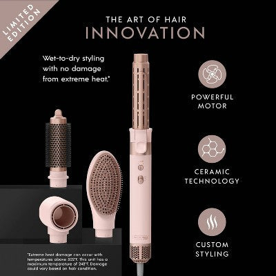 InfinitiPRO by Conair DigitalAIRE Multi-Attachment Styling System Rose Pink 1.25" - Imperfect Box