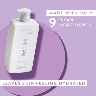 Native Body Wash Lilac & White Tea 36 fl oz - Imperfect Container