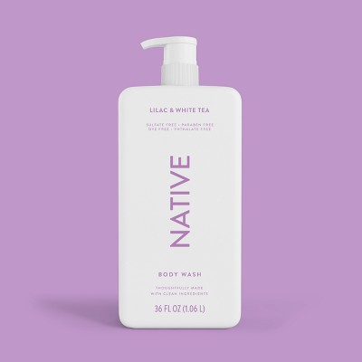 Native Body Wash Lilac & White Tea 36 fl oz - Imperfect Container