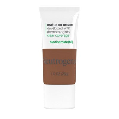 Neutrogena Clear Coverage Flawless Matte Color Correcting Cream, Full-Coverage 9.0 Cinnamon - New