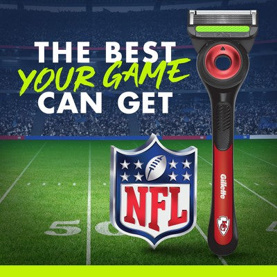 Gillette Labs Mens Special NFL Chiefs Edition Shaving Razor with 4 Refills and Magnetic Stand - New