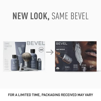 Bevel Men's Shave Kit Safety Razor and Brush Shave Cream Pre Shave Oil Post Shave Balm 40 Blades - Missing Box