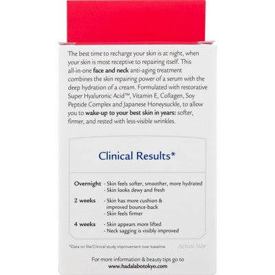 Hada Labo Tokyo Anti-Aging Overnight Treatment Hyaluronic Acid Night Cream 1.76oz - New