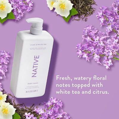 Native Body Wash Lilac & White Tea 36 fl oz - Imperfect Container