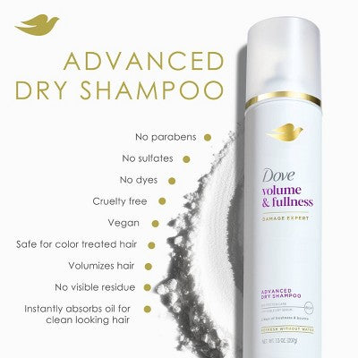 Dove Beauty Refresh + Care Volume & Fullness Dry Shampoo 7.3oz - Imperfect Container